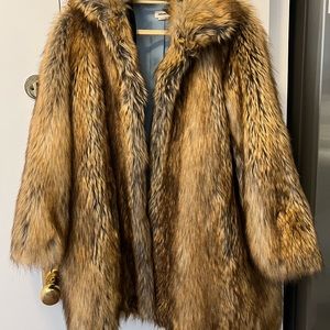 Zadig & Voltaire Tan Faux Fur Coat Jacket Runway Collection  Womens SZ 34/S